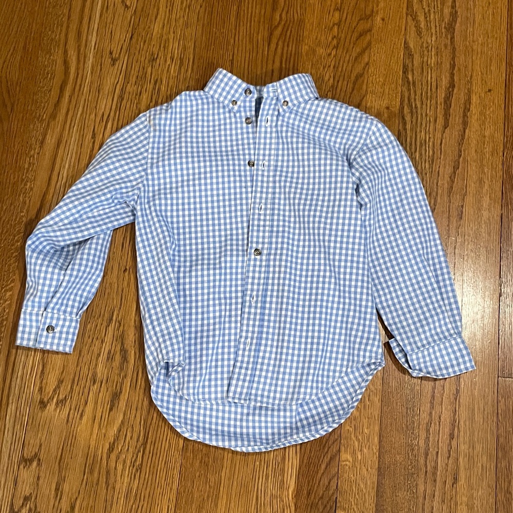 Kelly's Kids Blue and White Checkered Button Down